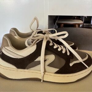 Stylish Brown and Cream Women’s Sneakers